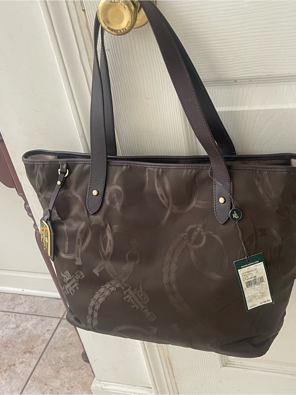 Lauren Ralph Lauren Brown  Pimlico Tote NWT